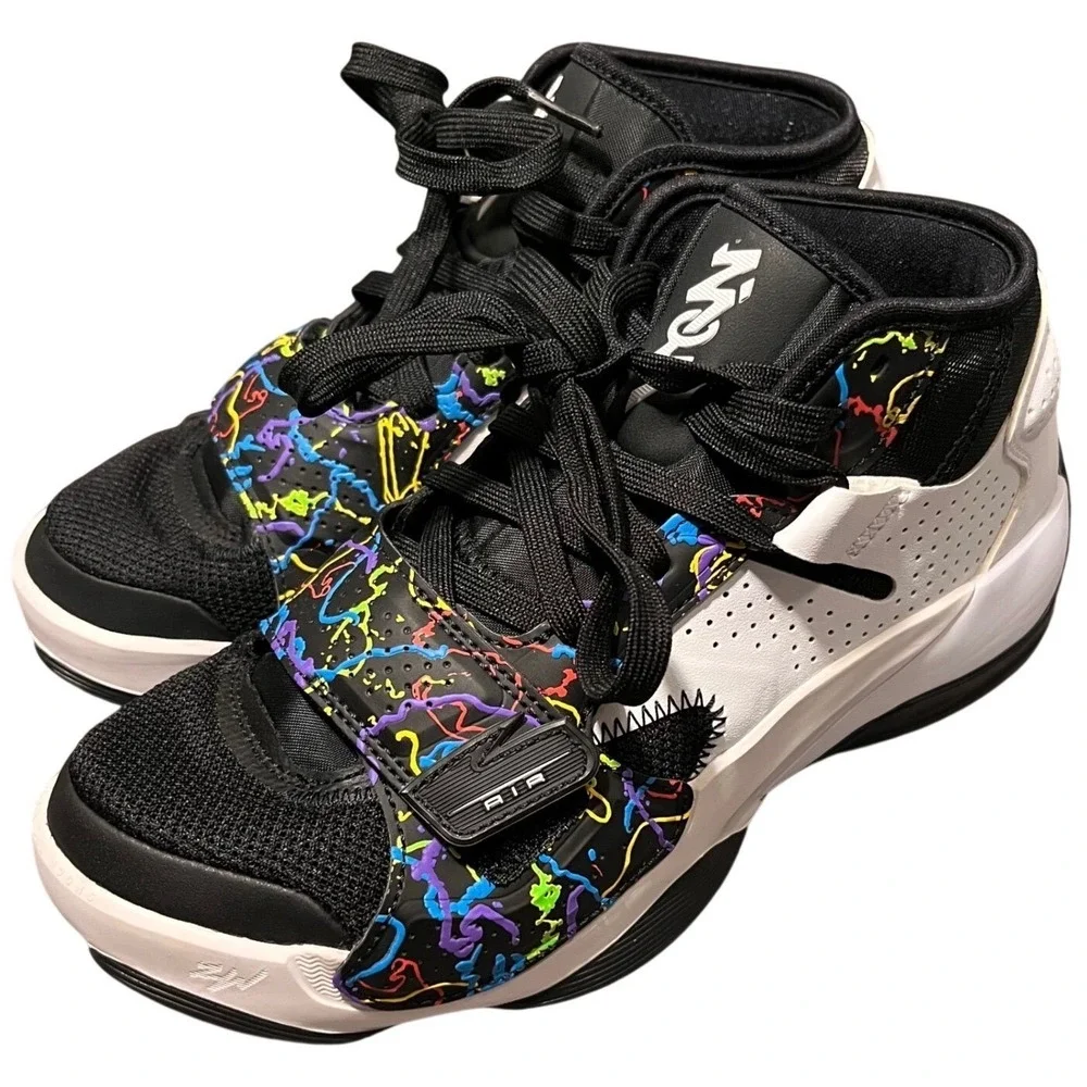 Nike‎ Jordan Zion 1 Size 6.5Y Black White Multi Color Basketball Shoes