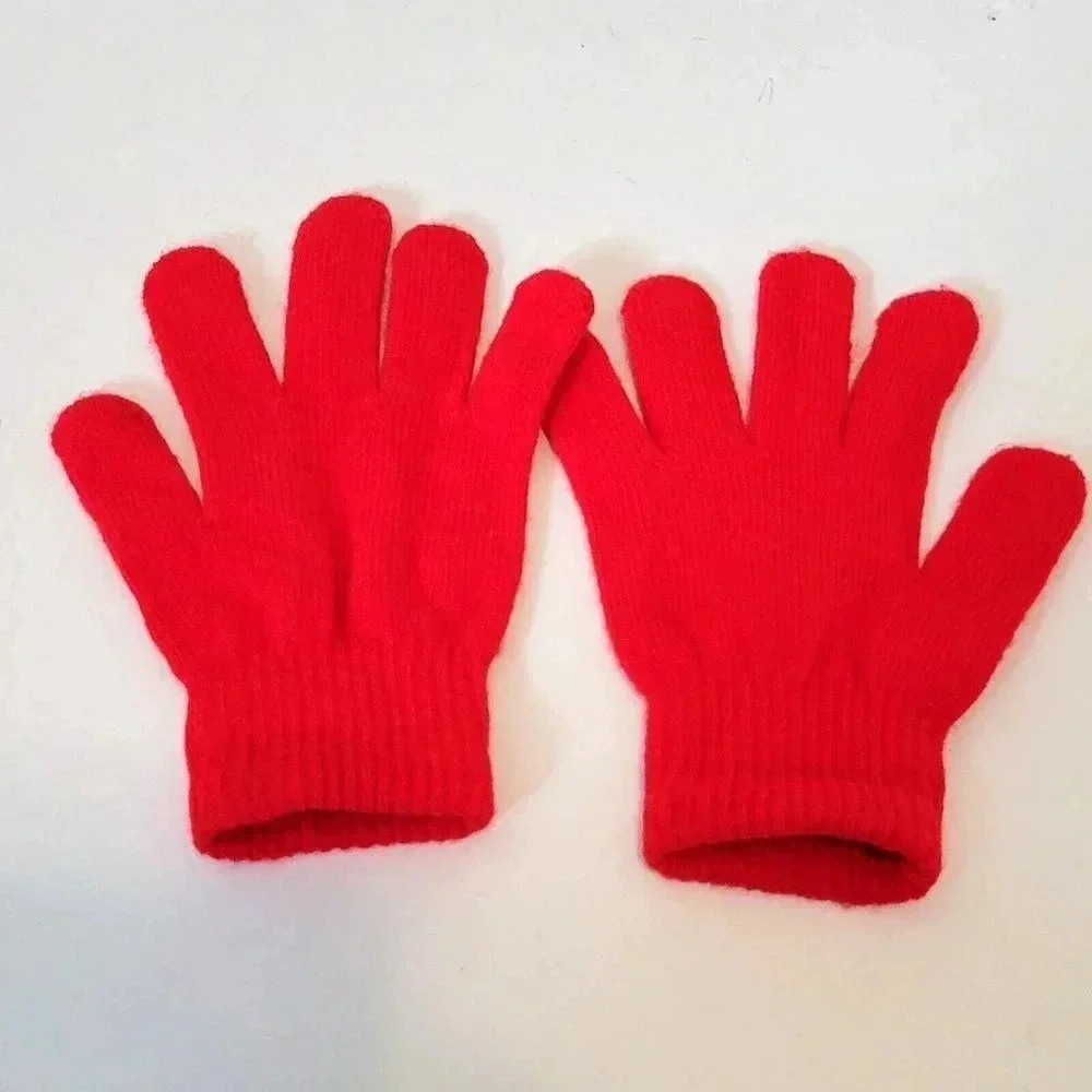 Winter Gloves OSFA Women Girls Knit Knitted Casual Stretch Lightweight
