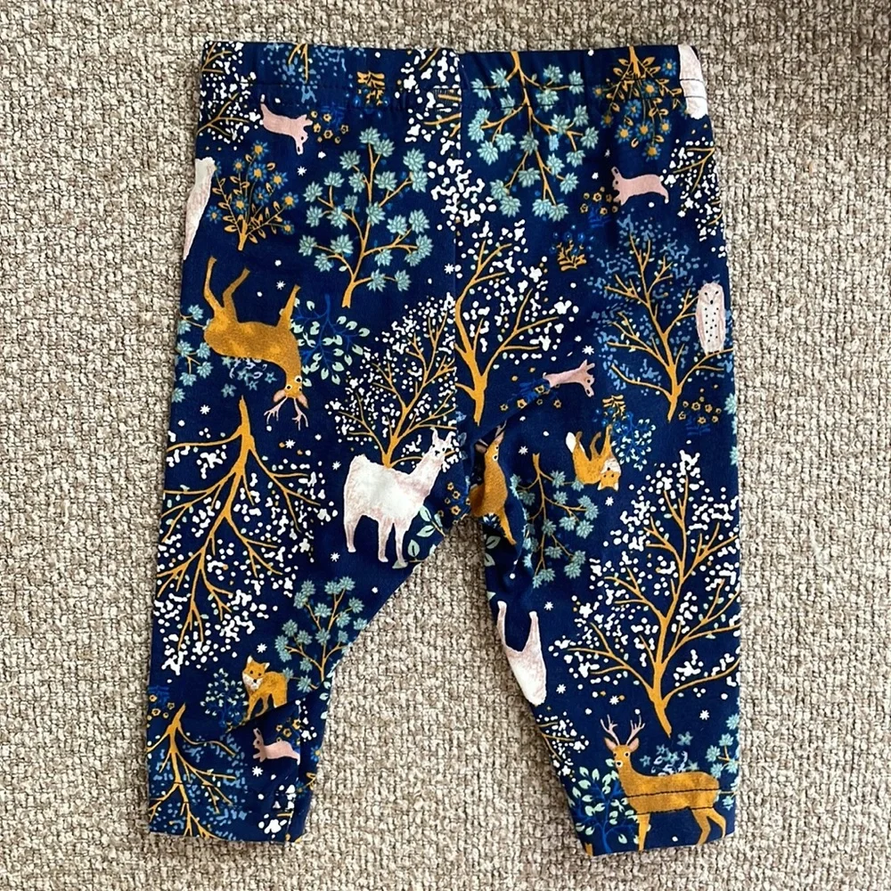 Carter’s Baby Girl Blue Enchanted Floral Forest Print Leggings Size 3m