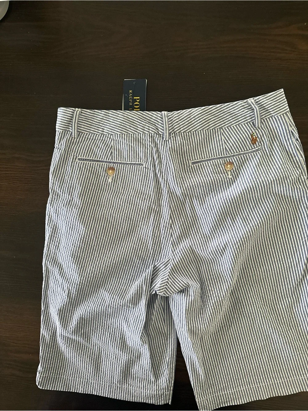 Ralph Lauren Blue and White Seersucker Shorts