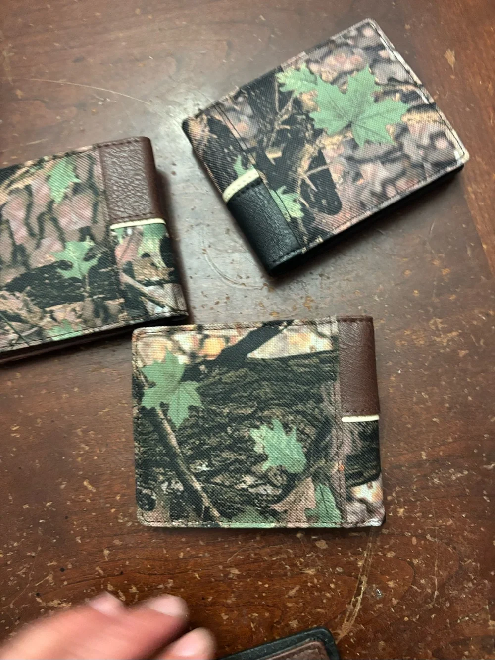 4 mens wallet bi fold credit cards camo deer hunting brown black