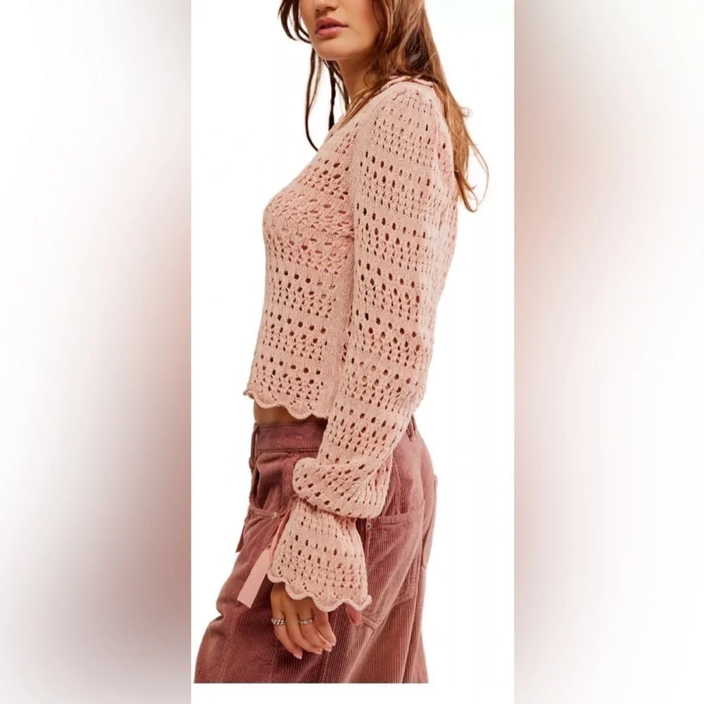 Free People edges tie buttons