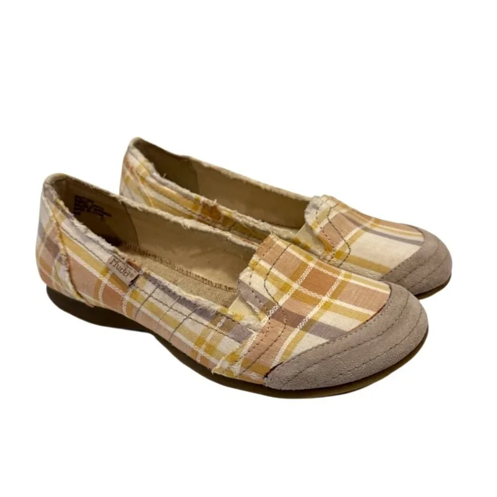 Mudd Women's Preform Plaid Flat Natural Size 10 NIB