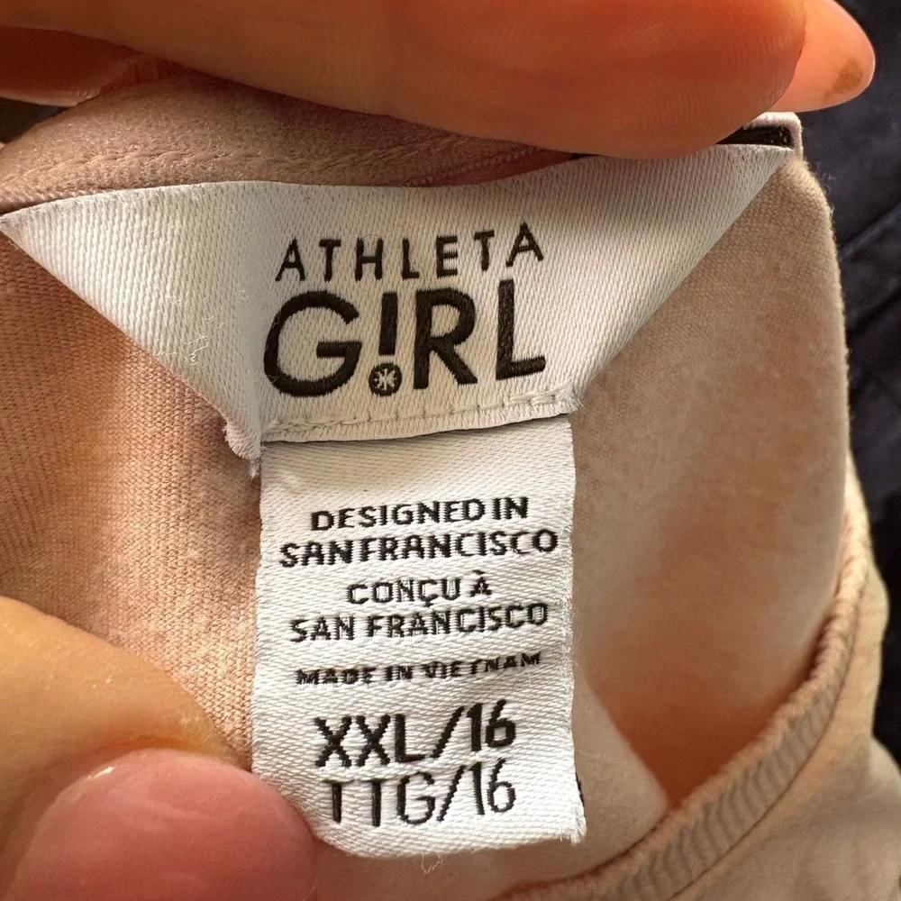 Athleta Girl Uptempo Long Sleeve Sweatshirt in dusty pink size XXL/ 16