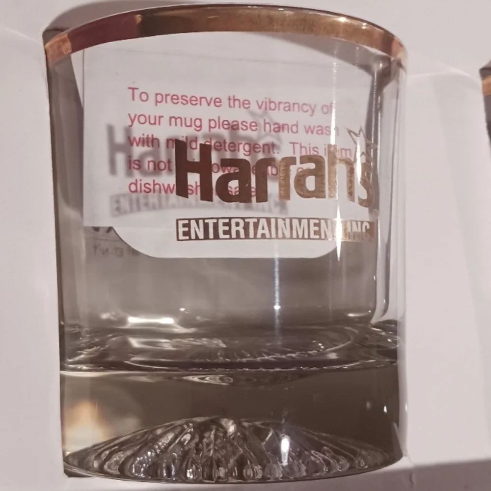 VTG Caesars Harrahs Casino Box Set Whiskey Lowball Glasses 2005
