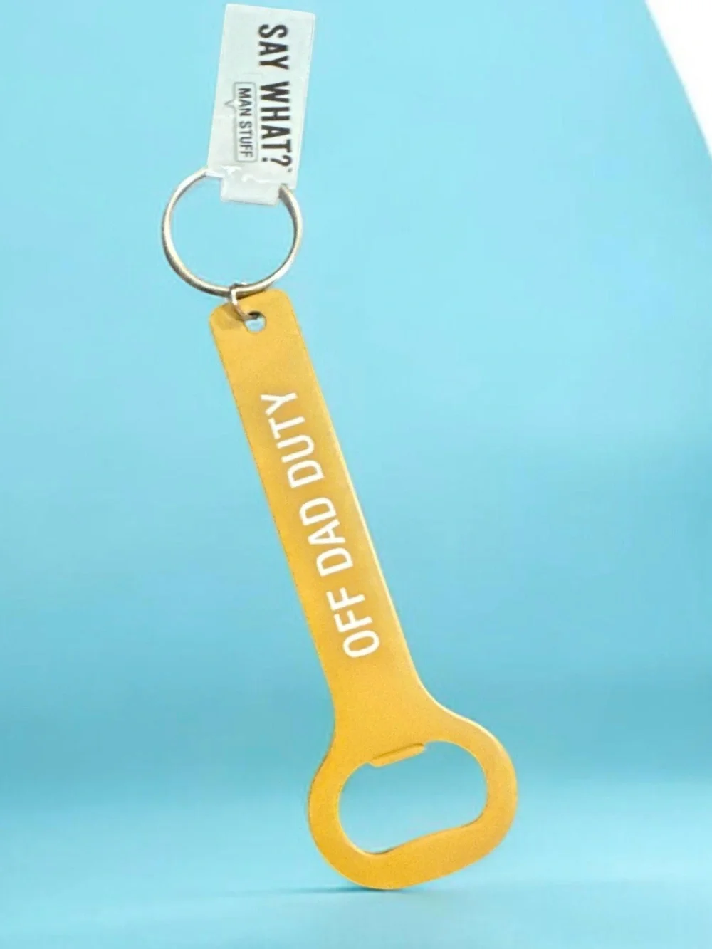 OFF DAD DUTY Yellow Bottle Opener Keychain 1464