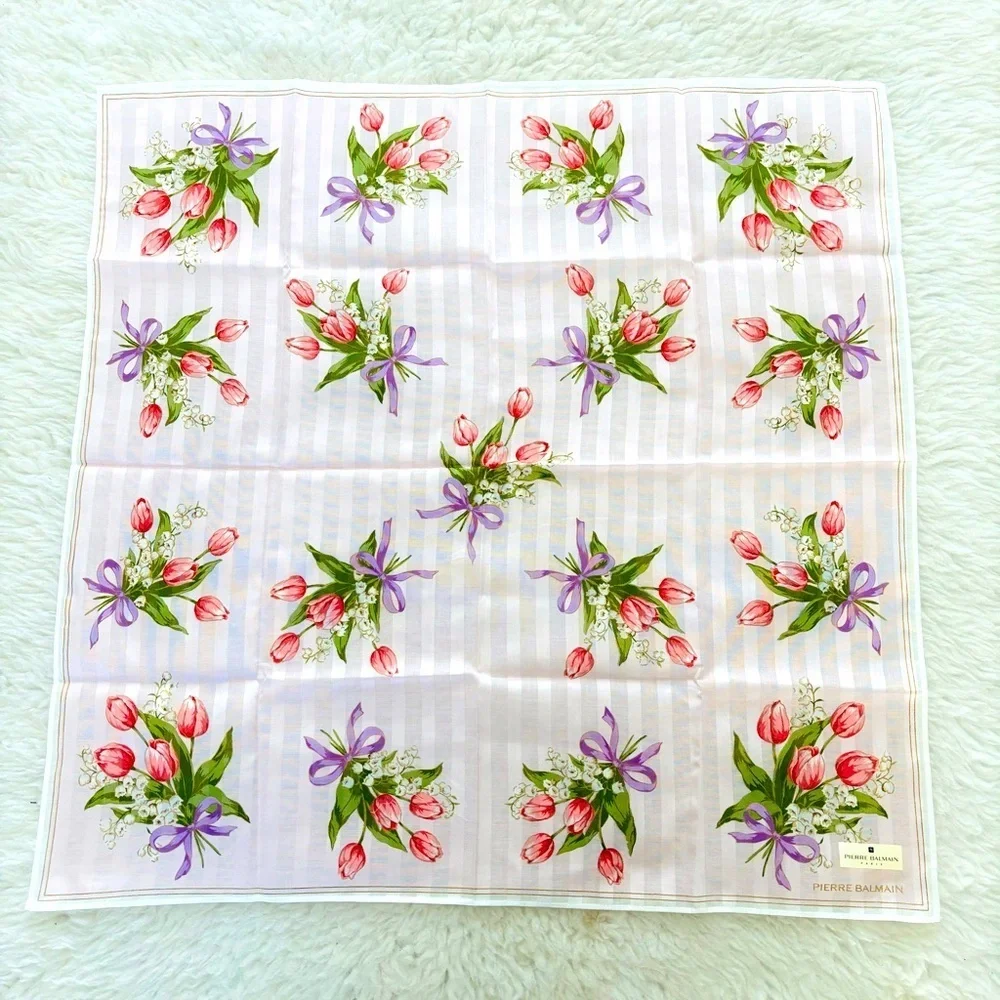 Pierre Balmain Paris Square Cotton Bandanna/Scarf size 20”x20”