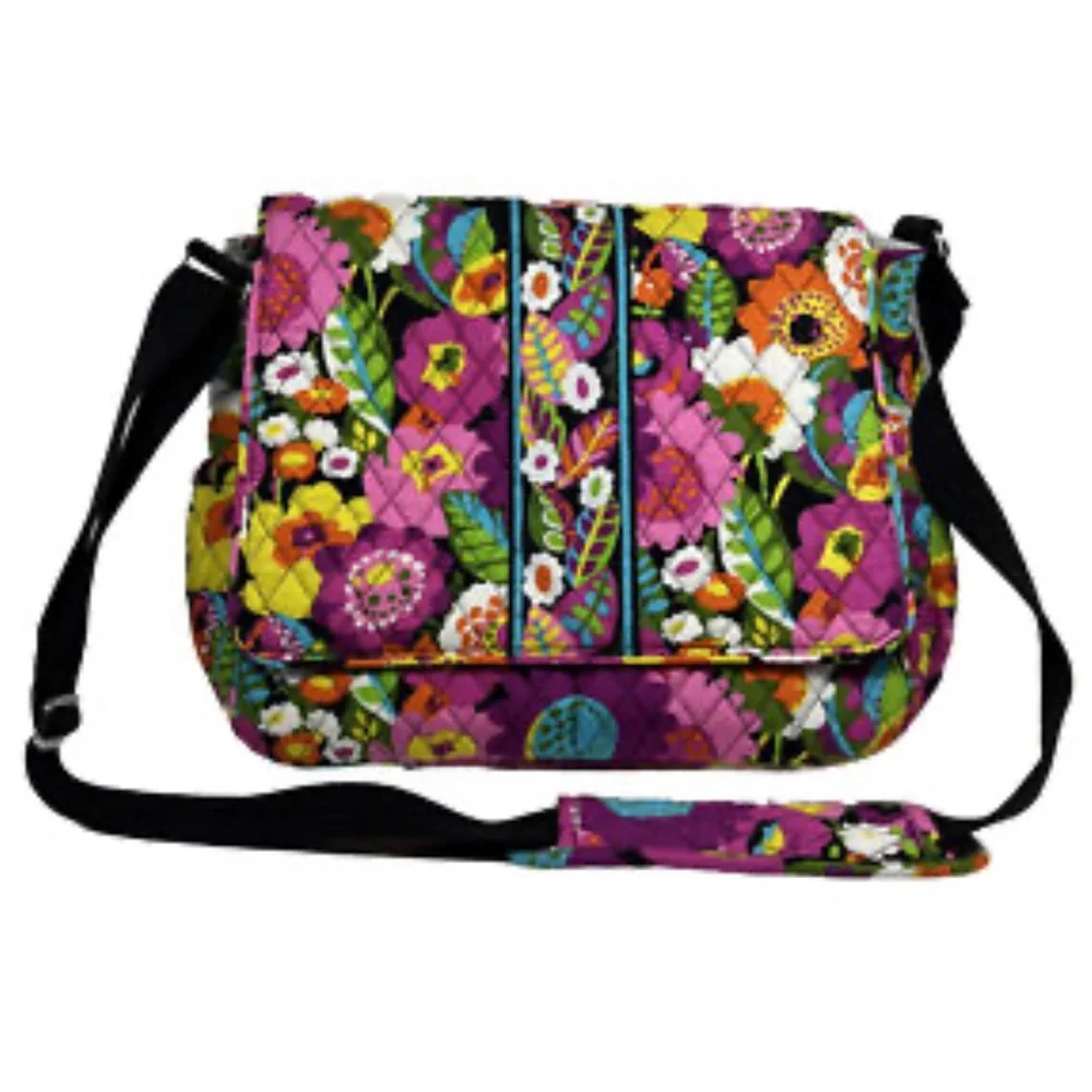 Vera Bradley Va Va Bloom Diaper Baby Messenger Bag, New Condition!