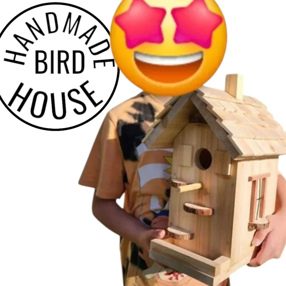 NEW HANDMADE Wooden Bird House Birdhouse Handbuilt Wood Garden Decor Spring Made