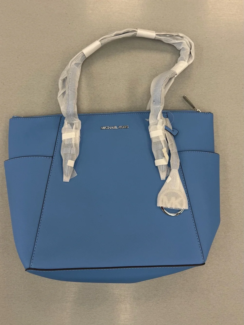 Michael Kors Blue Saffiano Shoulder Bag