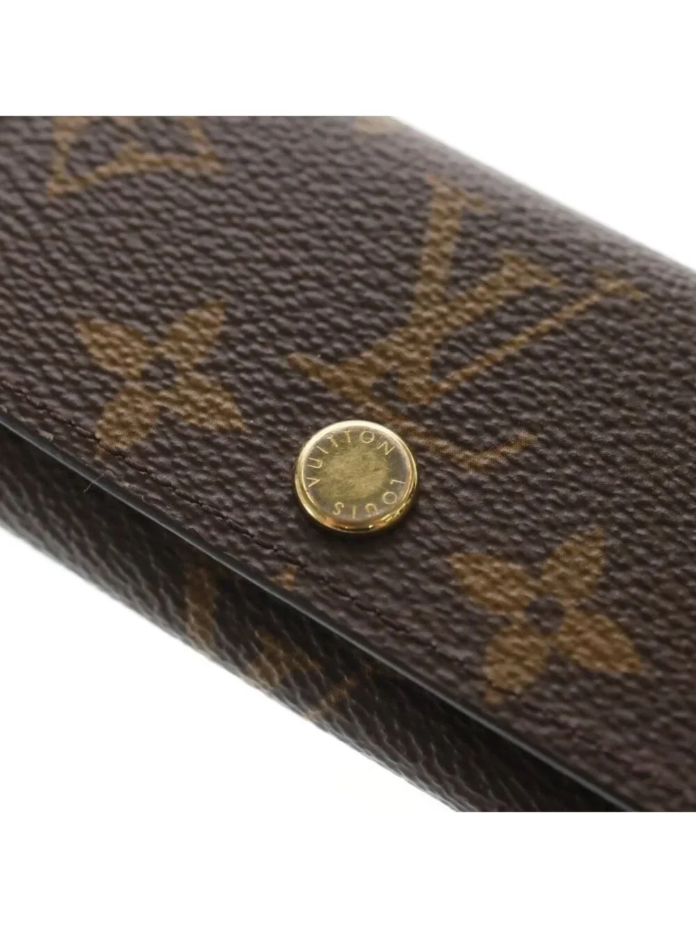 Louis Vuitton Monogram Multicles 4 Leather Key Case Brown Key Holder