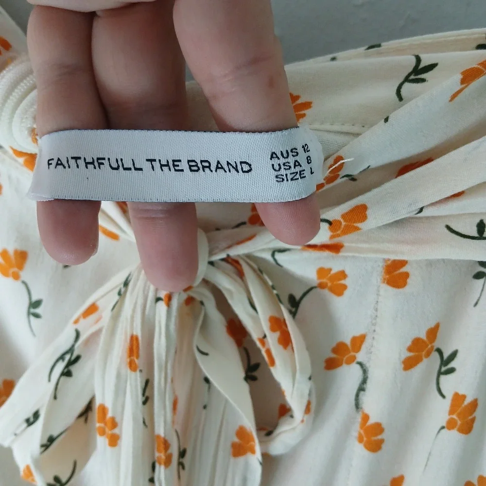 Anthropologie Faithfull The Brand Size 8 Floral Asymmetrical Floral Skirt Ruffle