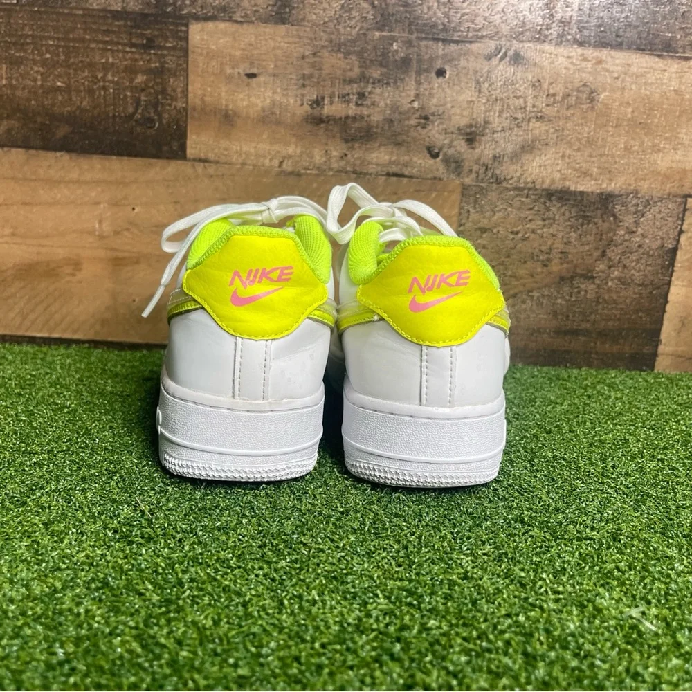 Nike Air Force 1 Low LV8 White‎ Volt Pink Size 6.5Y/ 8W DV1680-100