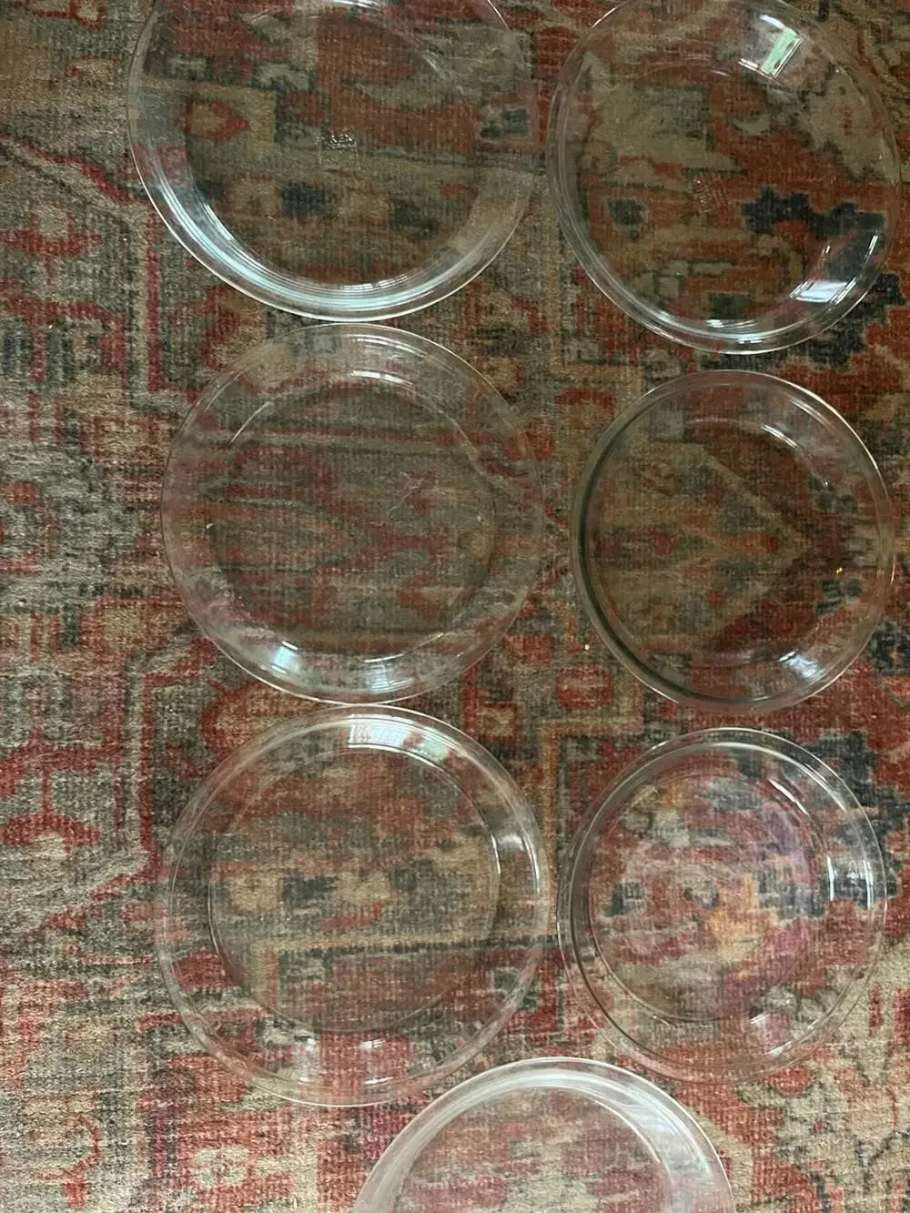 Lot of 7 Vintage Pyrex and Anchor Hocking Clear Glass Pie Plates