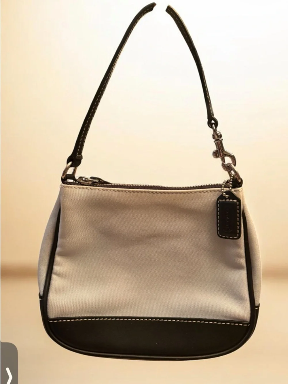 Y2K COACH HAMPTONS DEMI POUCH BAG MINI POUCHETTE PURSE LIGHT BLUE/BLACK L0J-7704