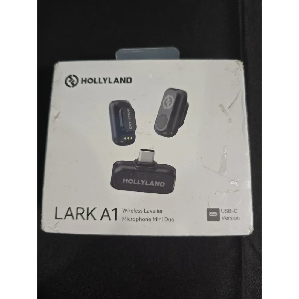 New - Hollyland LARK A1 Wireless Lavalier Mic Duo Dual Channel USB-C Space Gray