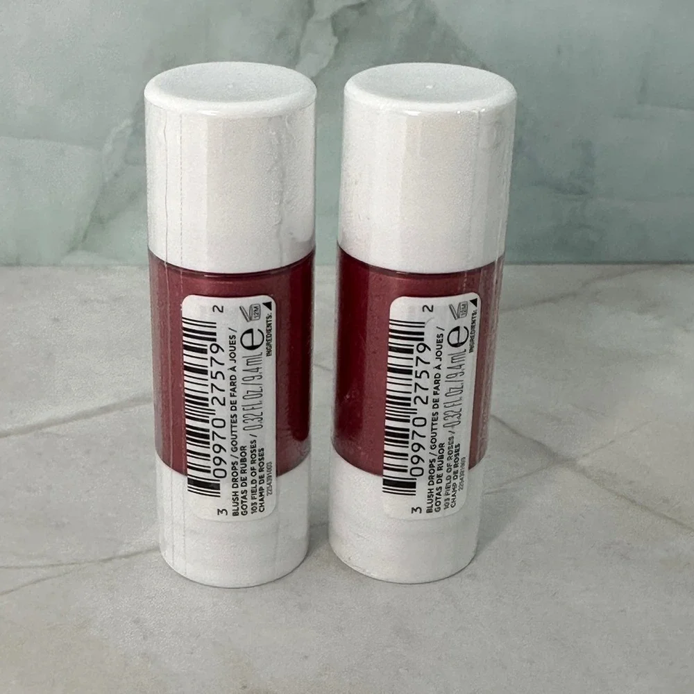 Revlon Glimmer Blush Drops 2pc 101 Field of Roses‎ Liquid Blush New Makeup Glam