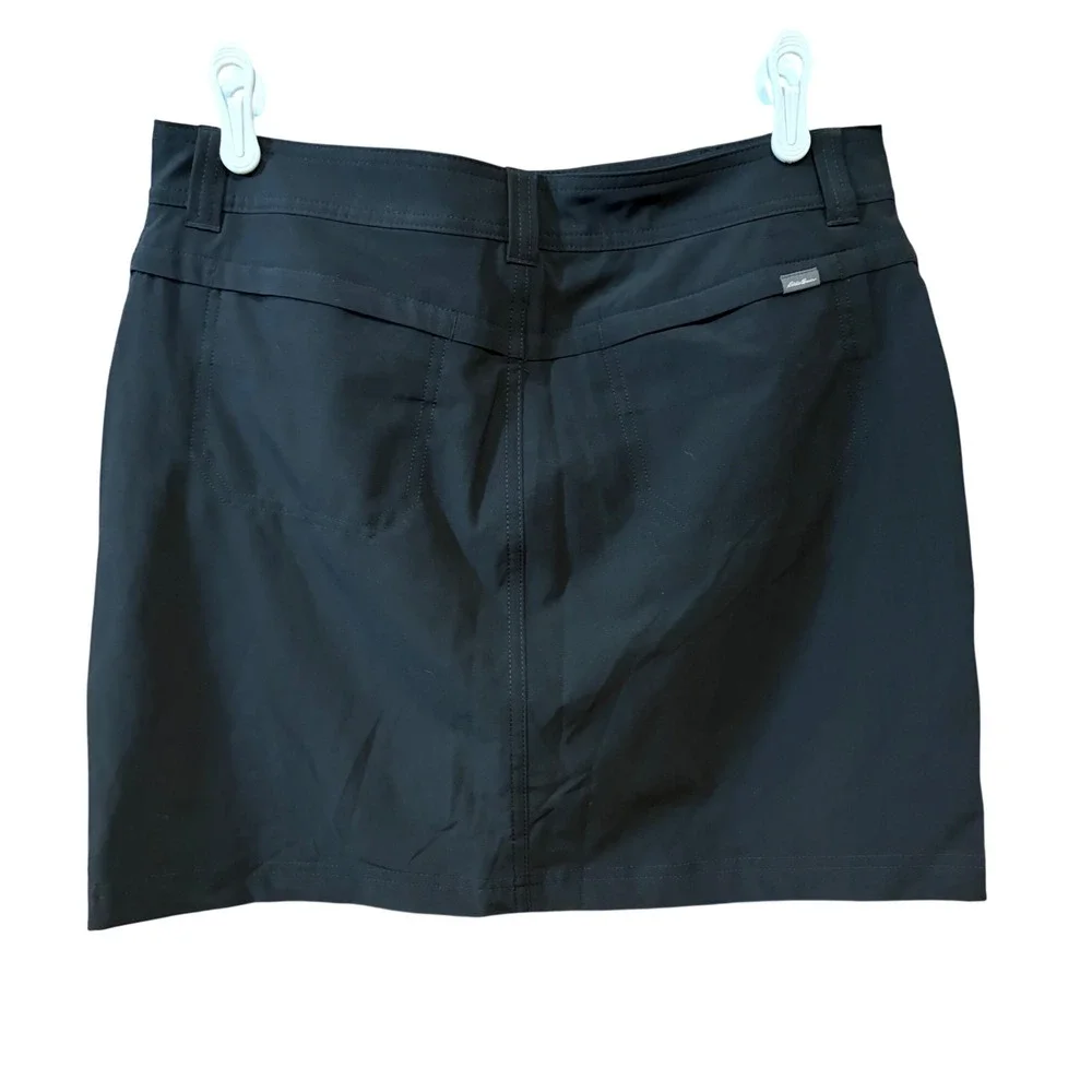 Eddie Bauer Adventurer‎ 2.0 Skort Womens 8 Black Hiking Golf Athletic UPF 50 NEW