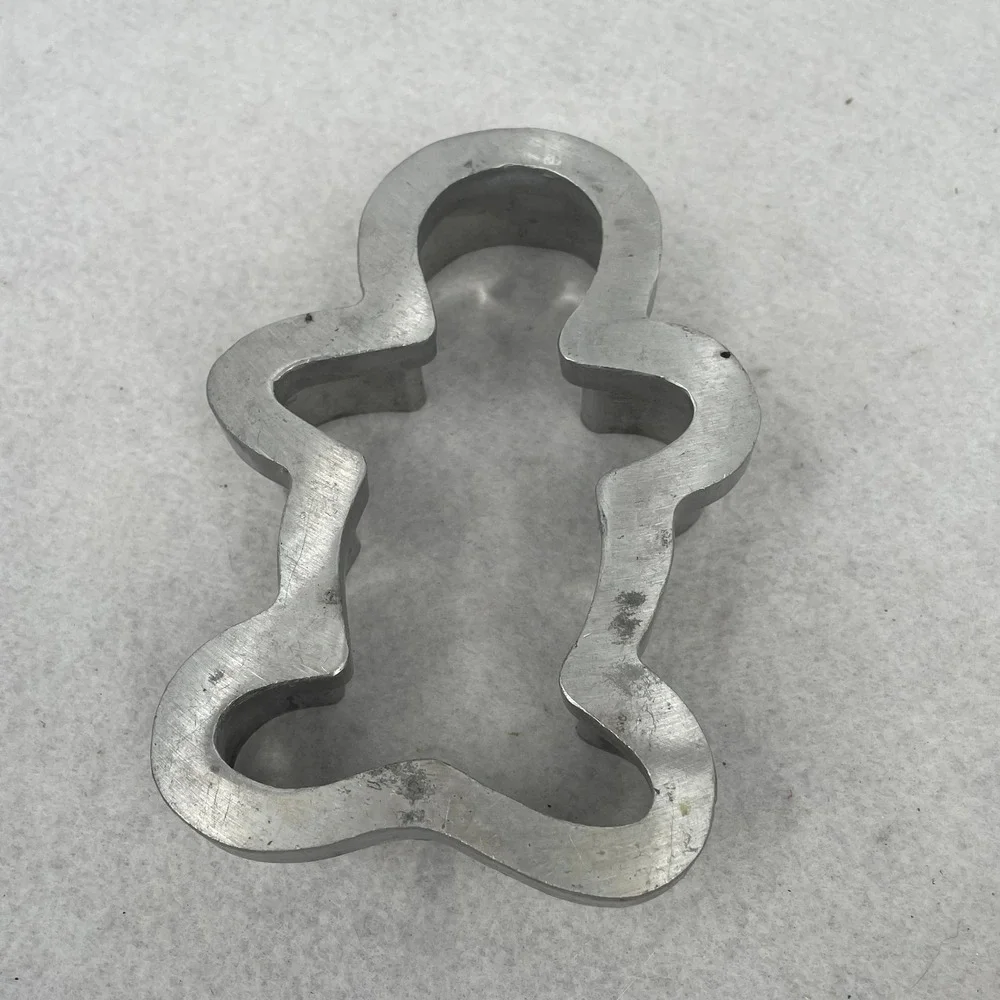 Vintage Gingerbread Man Cookie Cutter Heavy Duty Aluminum 5 Inch Holiday Baking