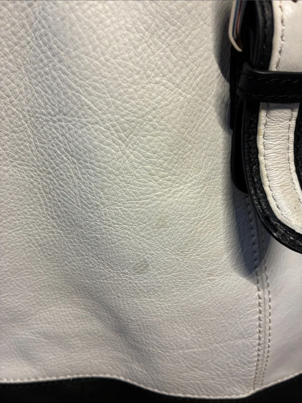 Audrey Brooke Two-Tone White and Black Leather Bag