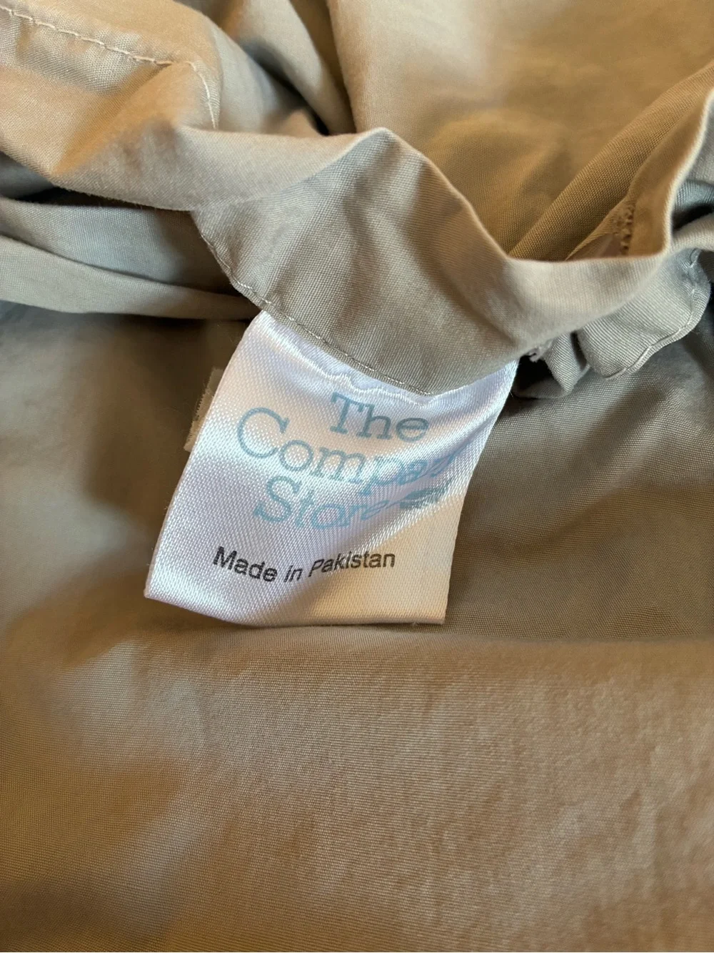 The Company Store XL Twin Light Gray Cotton Duvet Cover Ivory Comforter Std Sham
