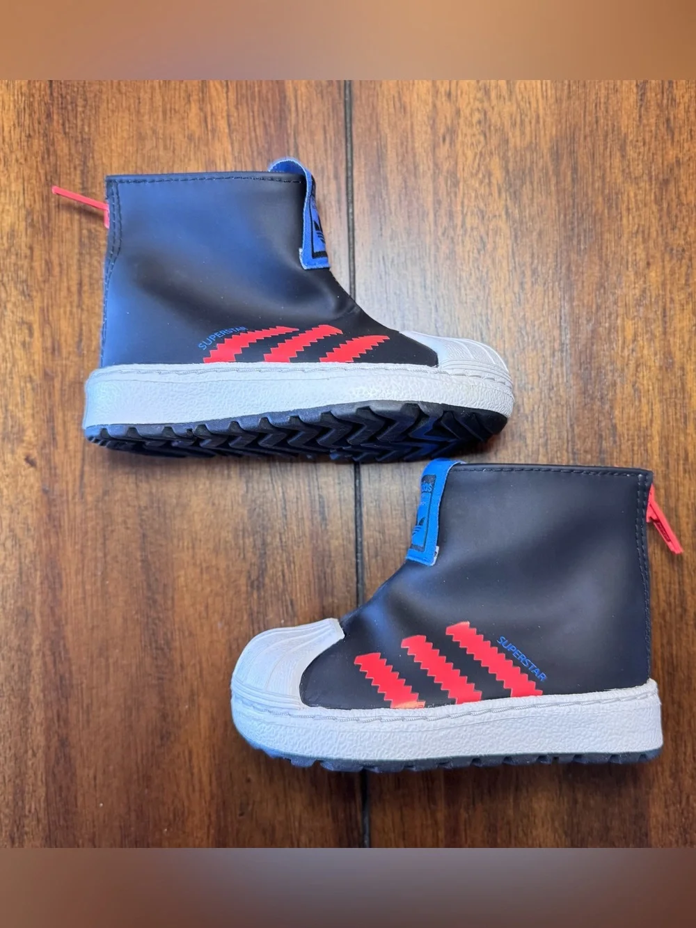 Adidas Baby Toddler Originals Superstar 360 Rain Boots Size 4K‎ Black Red