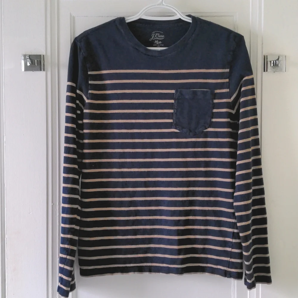 J. Crew navy striped shirt