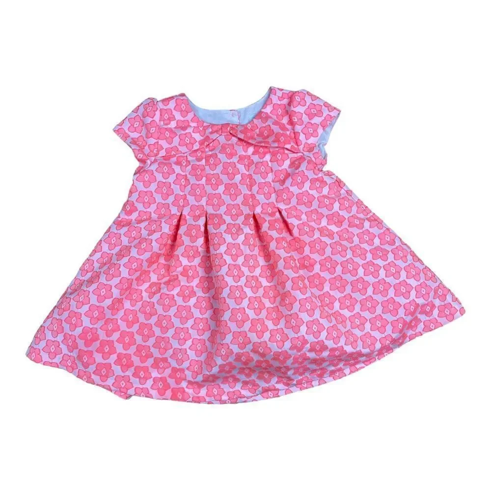 The Children's Place Baby Girl Pink Floral Dress Size 12-18 Months Lined Tulle