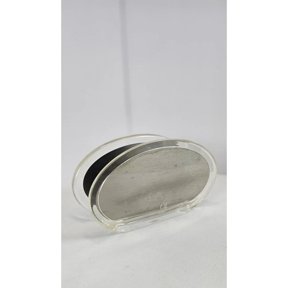 Umbra Acrylic Stainless Steel‎ Napkin Letter Holder Modern Clear Lucite Metal