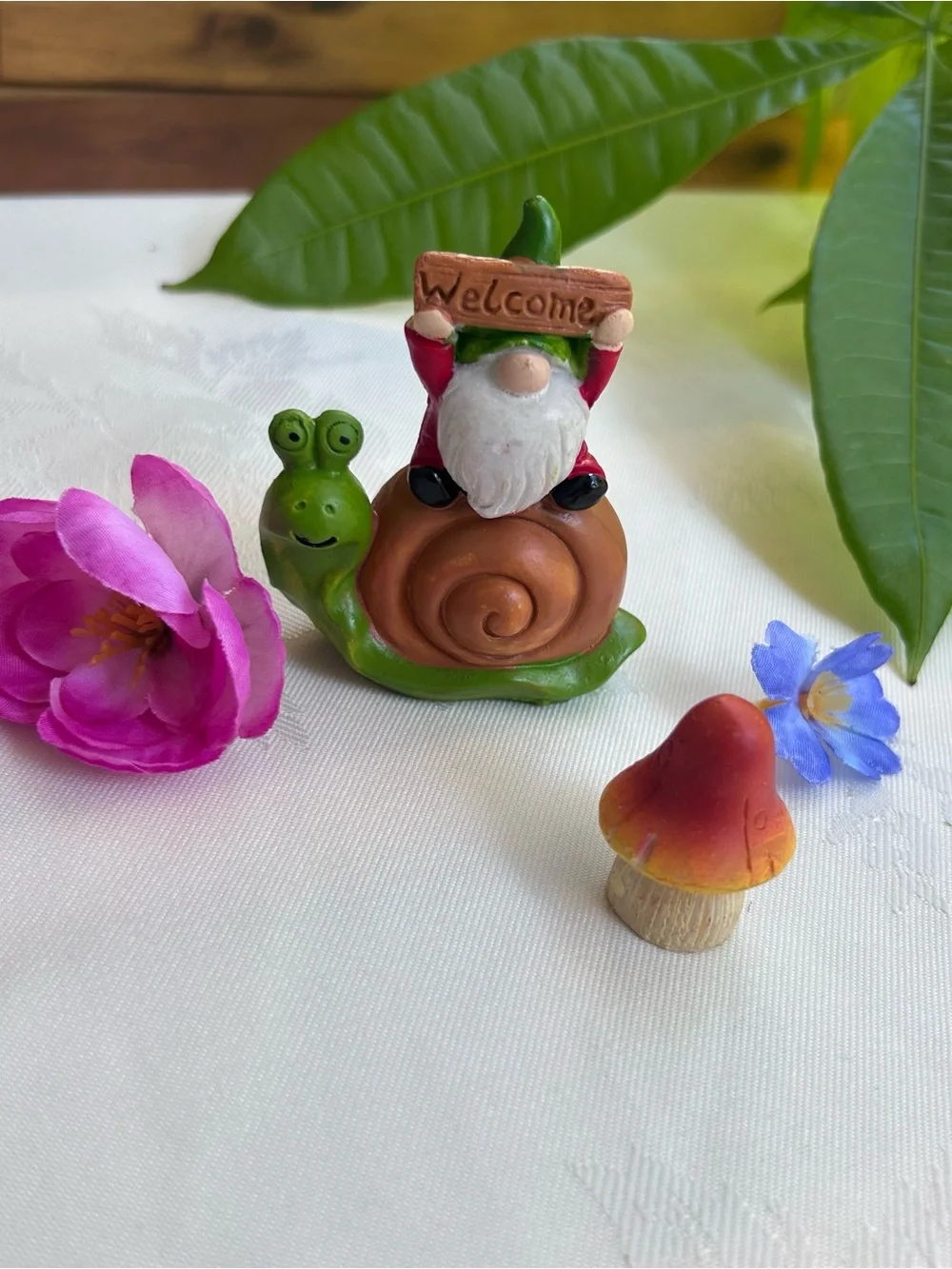 Mini Fairy Garden Decor Set Gnome Mushroom House Tree Swing Cottagecore NEW
