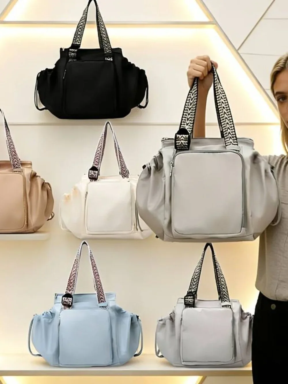 Multifunctional Women's Diaper Bag Handbag Convertible Tote Backpack Travel Bag