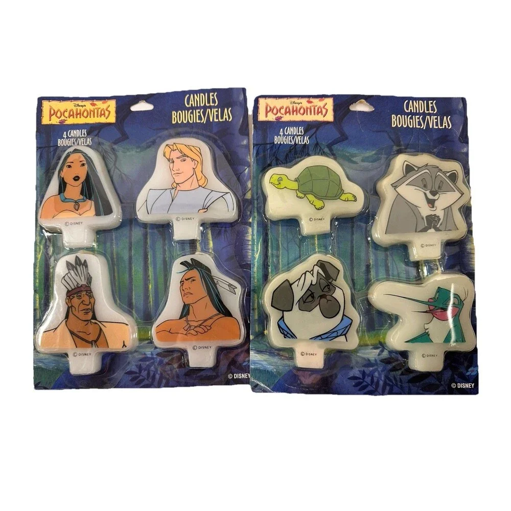 Disney Pocahontas Vintage Cake Topper Candles 8 Candles Total NEW IN PACKAGE