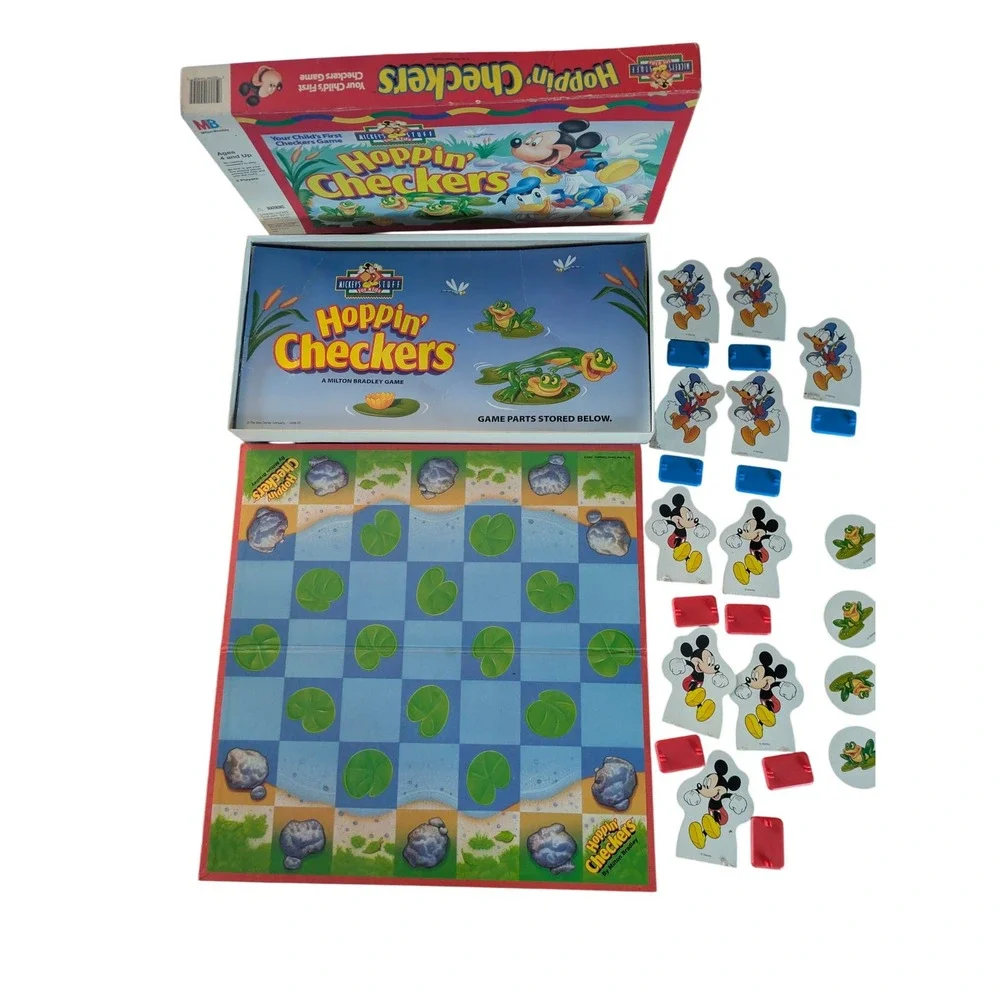 Mickey's‎ Stuff Hoppin' Checkers Game Disney Board Game Milton Bradley Kids