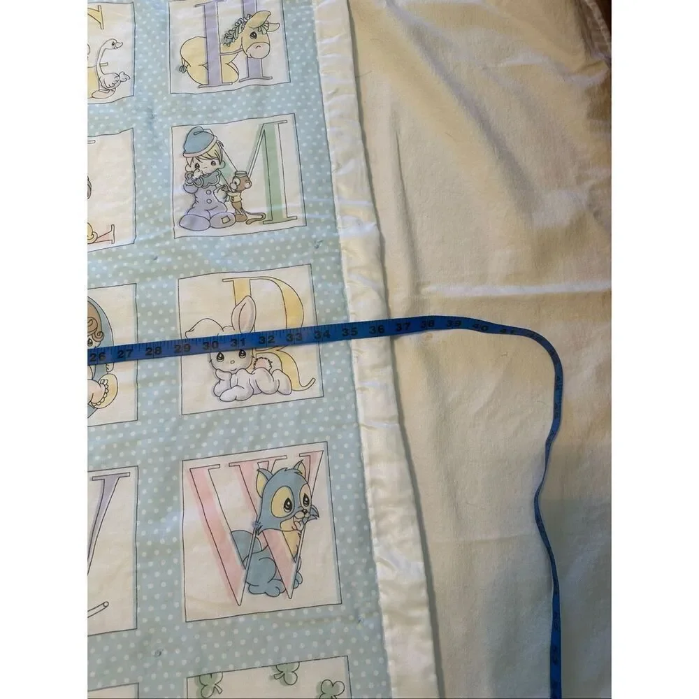 Handmade Multicolor Precious Moments Alphabet ABC Nursery Quilt 47.5