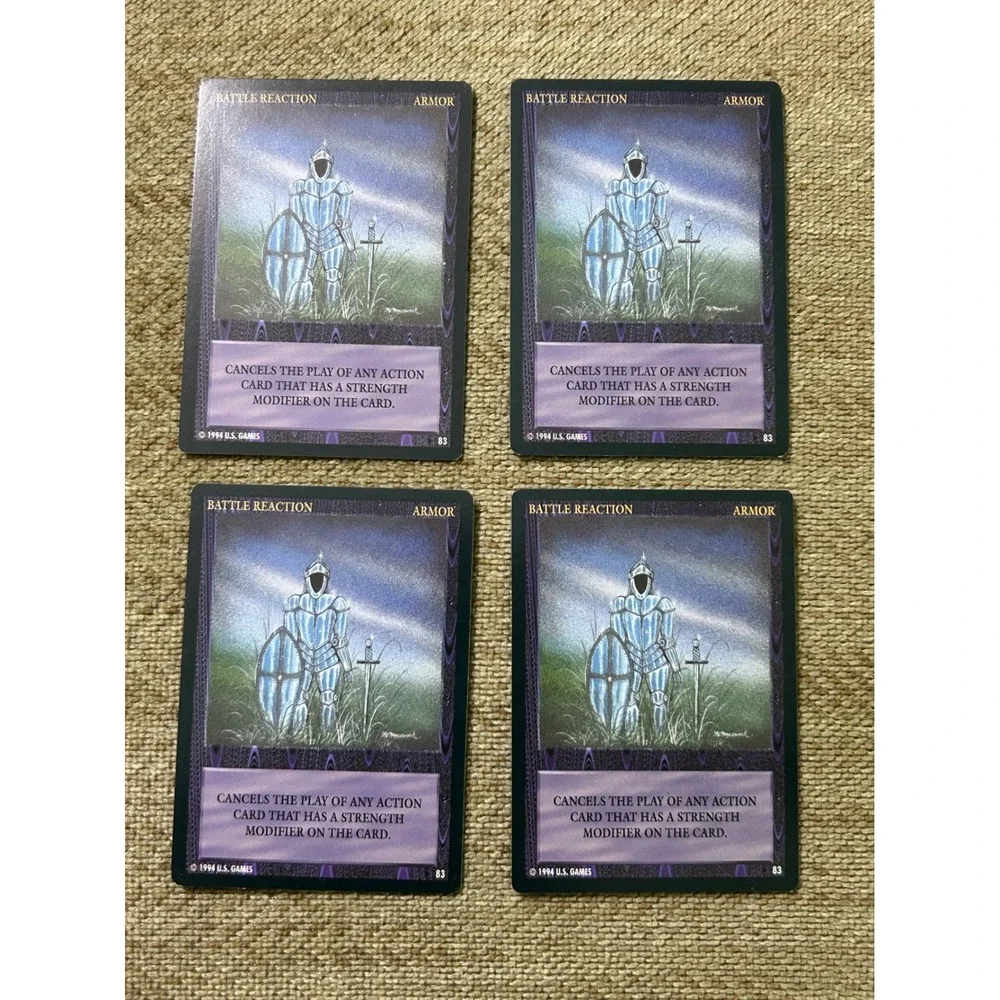 4x Wyvern CCG Battle Reaction Armor 1994 Premiere Limited Edition Card 83