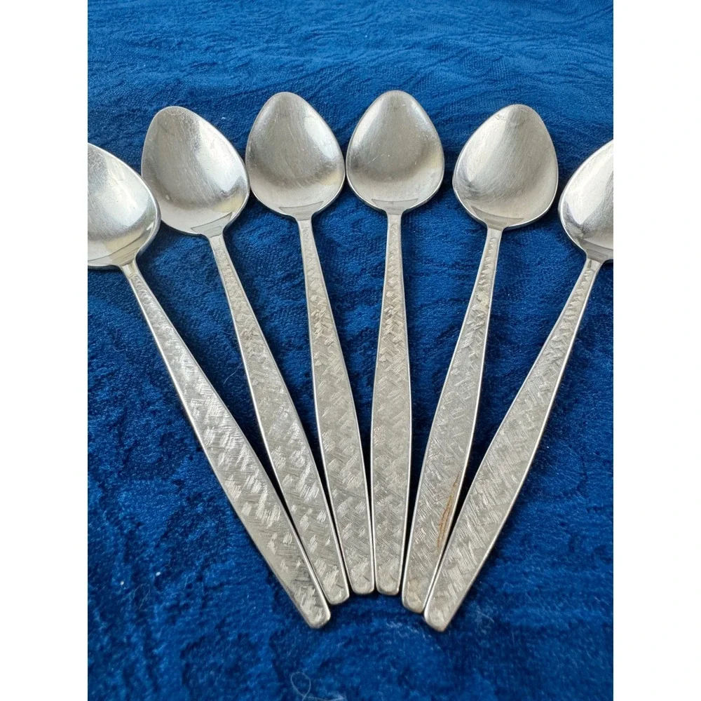 1847 Rogers Bros Carino Stainless Teaspoons Set of 6 International Silver MCM