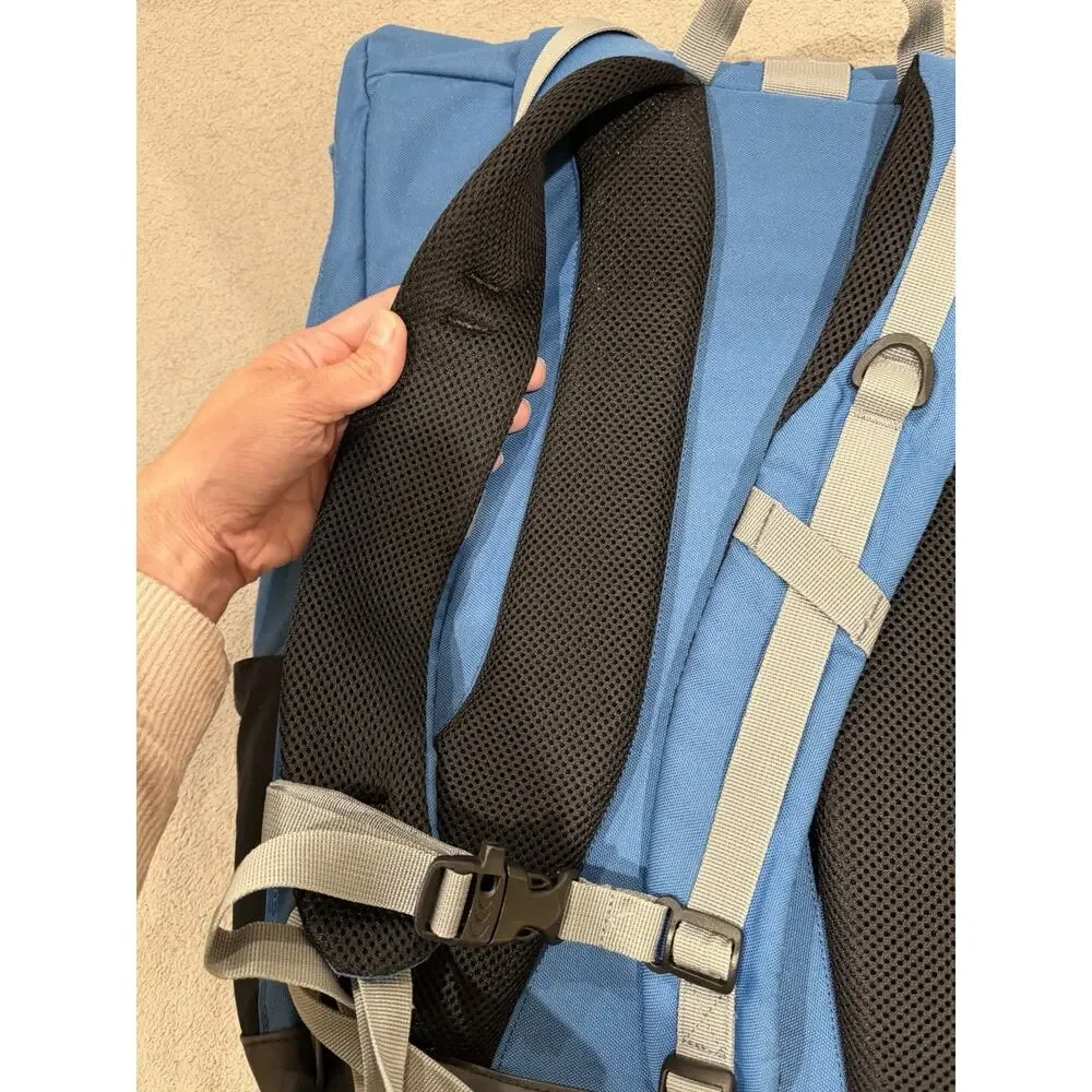 Columbia Roll Top Backpack Blue Laptop Hiking Travel Daypack Water Resistant