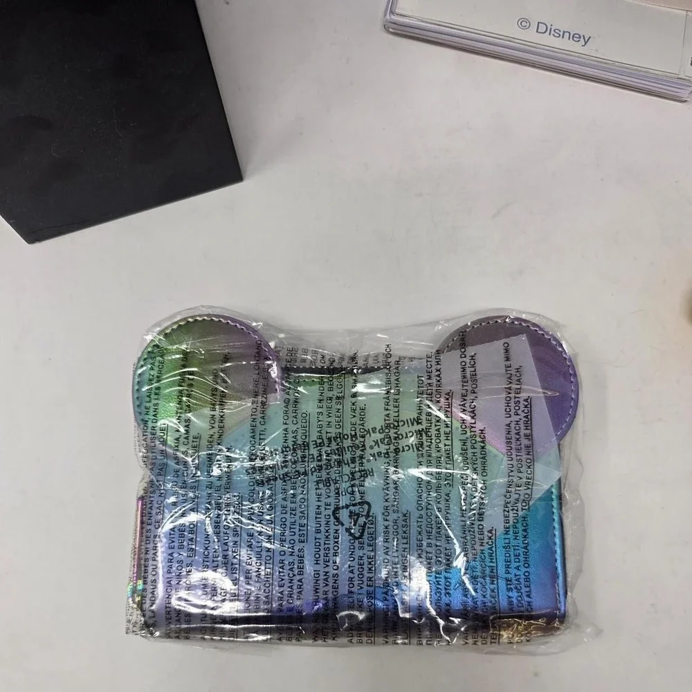 Loungefly Disney Mickey Mouse Oil Slick Iridescent Cosplay Zip Around Wallet