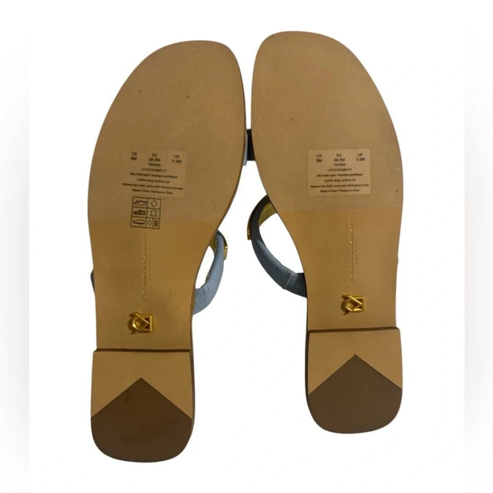 Donna Karan Elegant Blue and Gold Women's Sandals 8