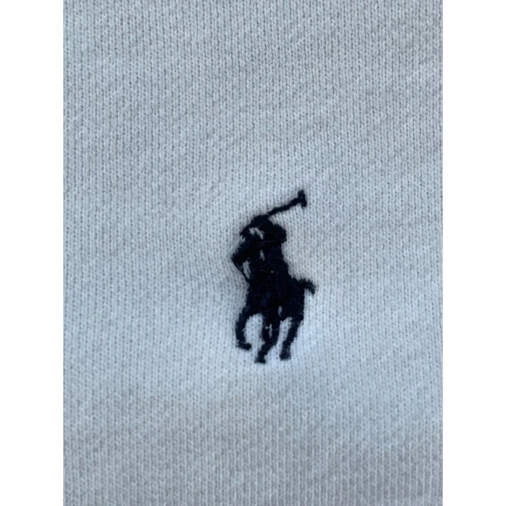 Polo Ralph Lauren Mens Large Quarter Zip Sweatshirt White Fleece Pullover