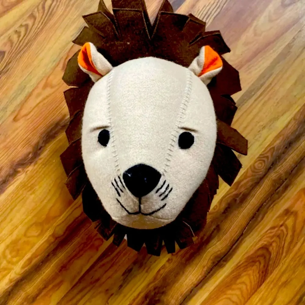 Pillowfort Cream and Brown Lion Head Wall Decor