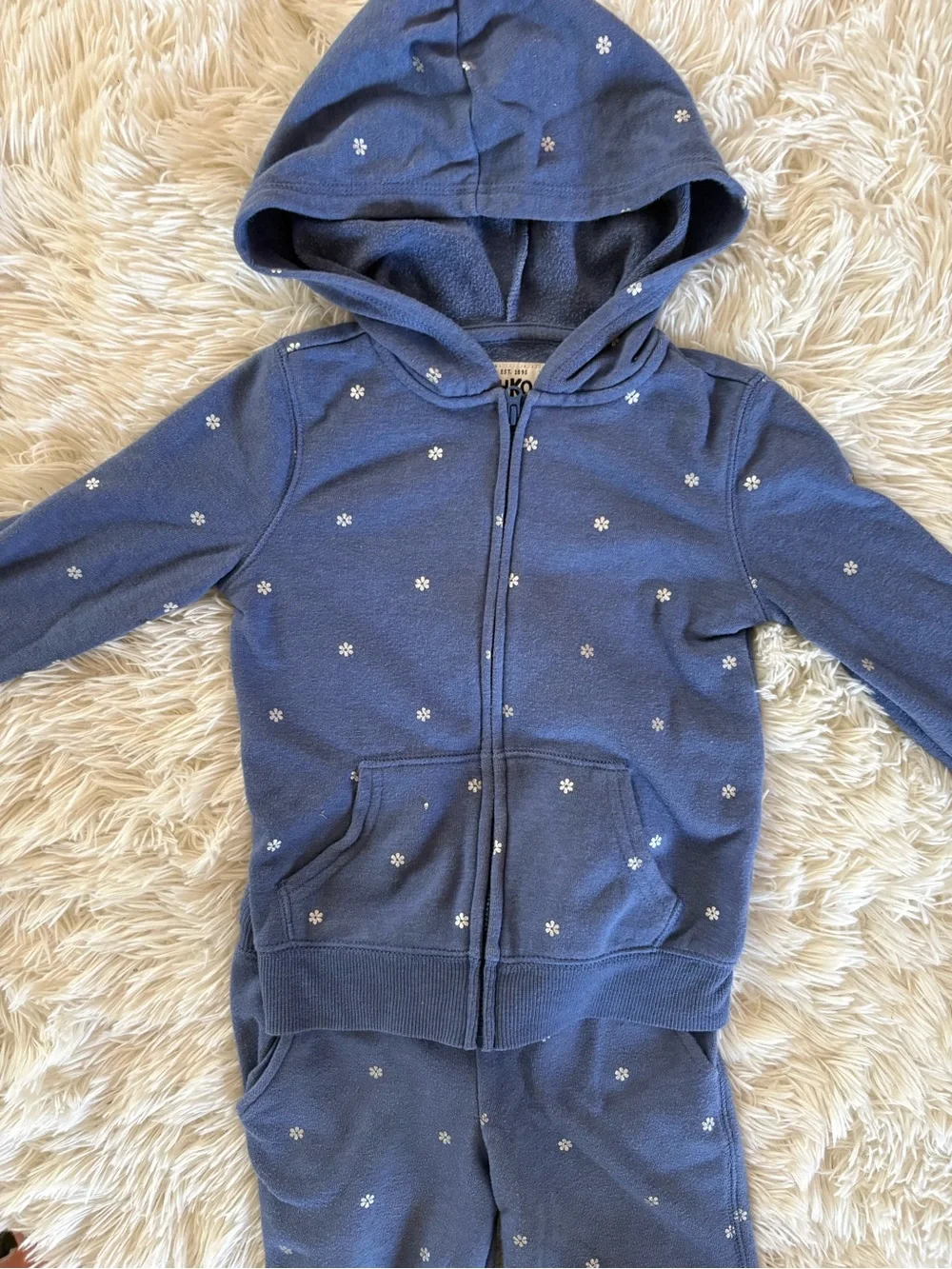 OshKosh B'gosh Navy Hoodie with White Label Detail 4t