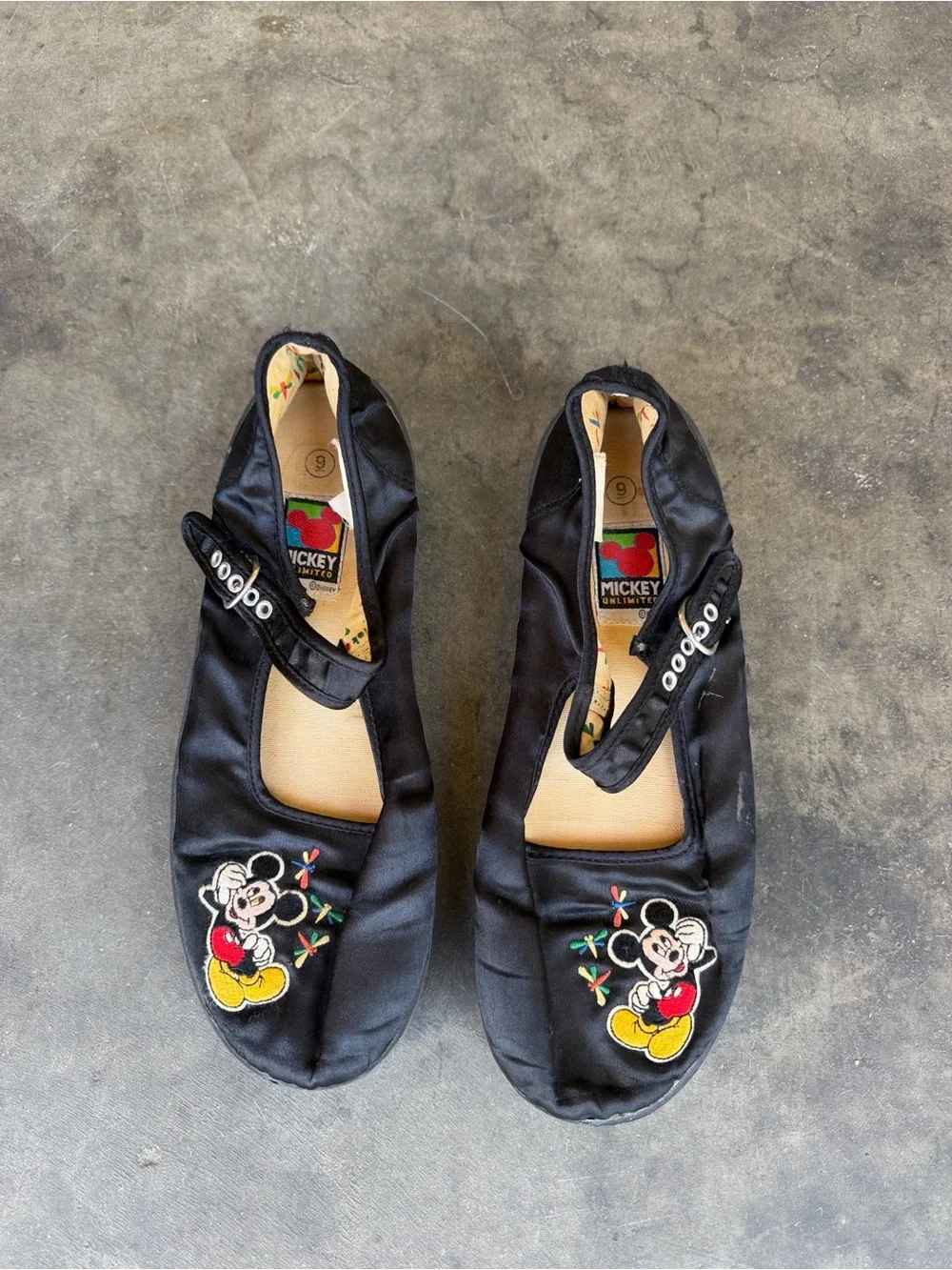 Micky Unlimited Disney Vintage Mary Janes Black Women's Size 9