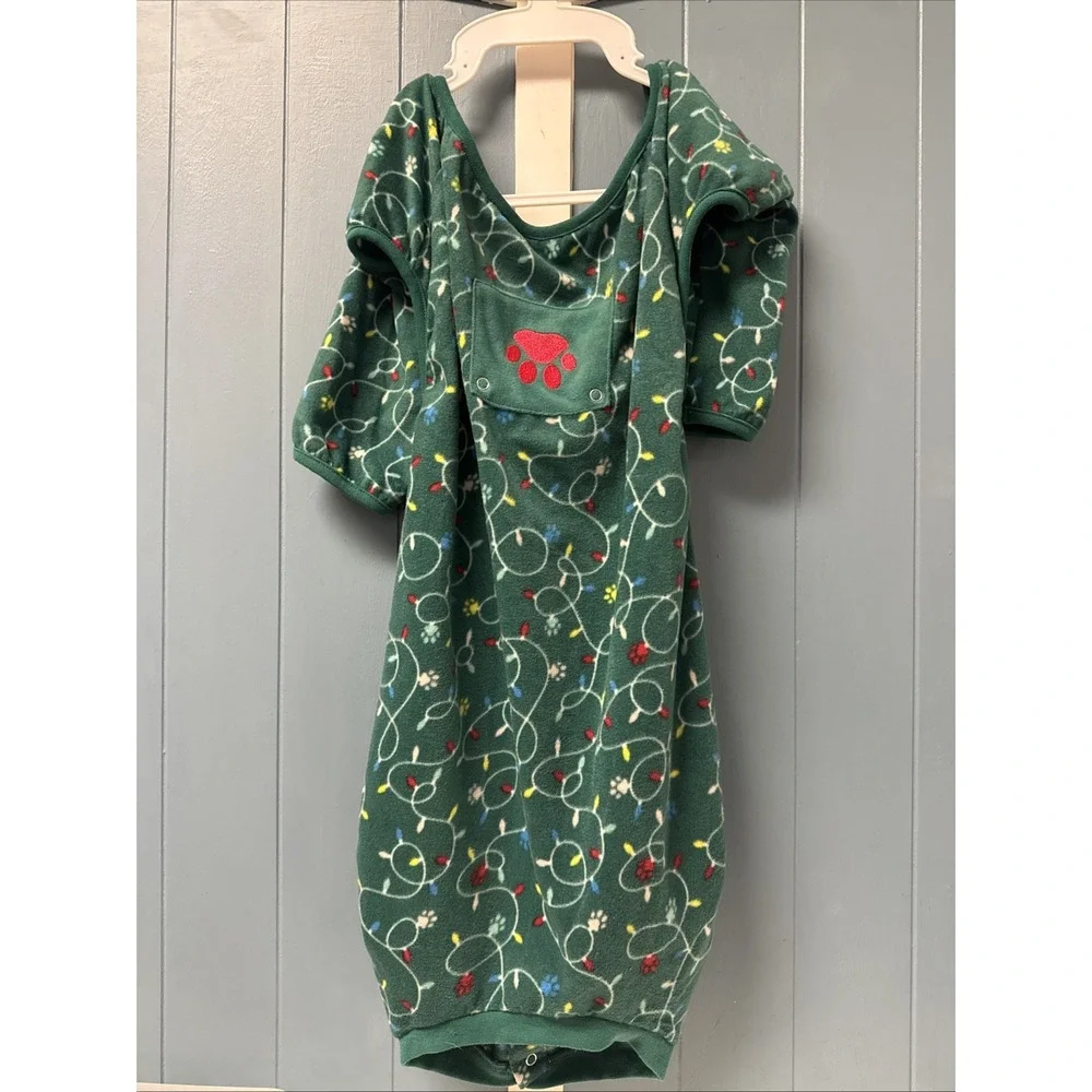 Merry&Bright Green Christmas Pattern Pet Pajamas for Dogs/Cats, Size L Large‎