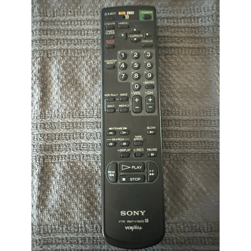 Sony VTR RMT-V182A Remote Control‎ VCR Plus Black