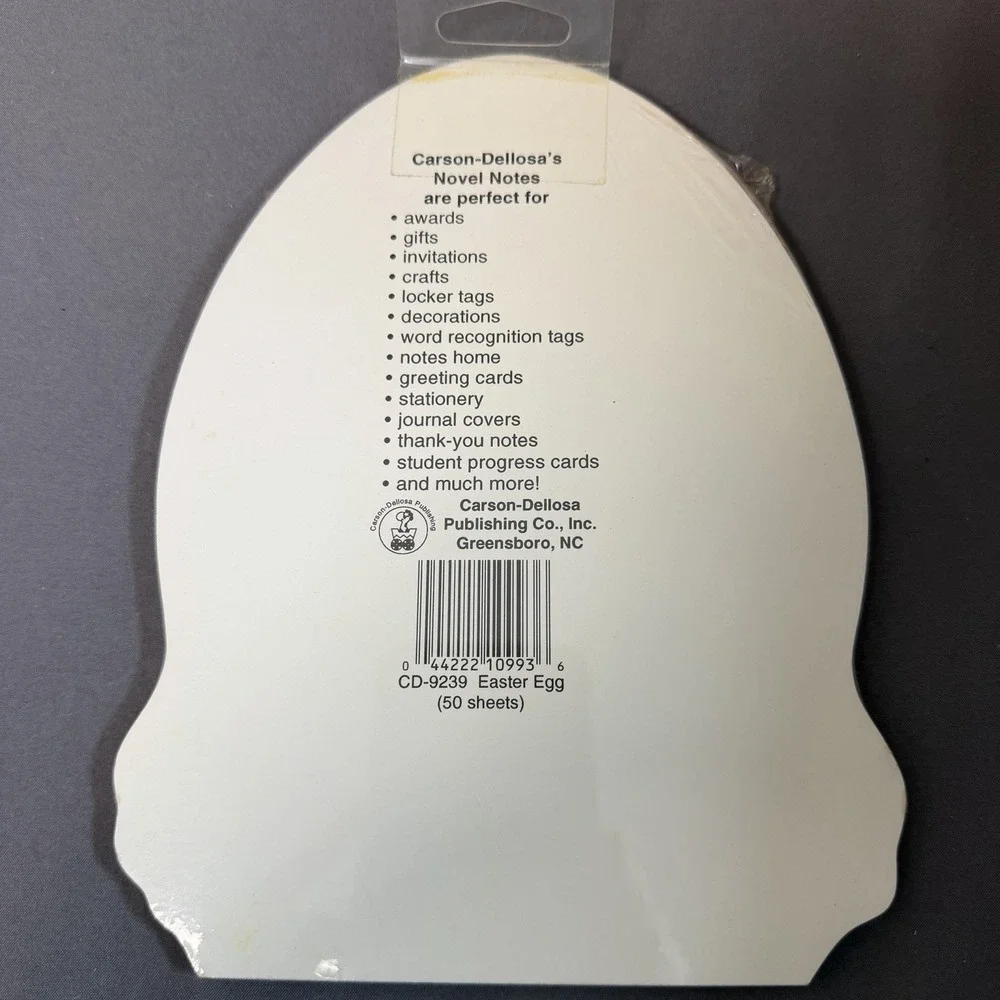 Vintage Carson Dellosa Smiling Easter Egg Note Pad Y2K 50 Sheets‎ New Classroom