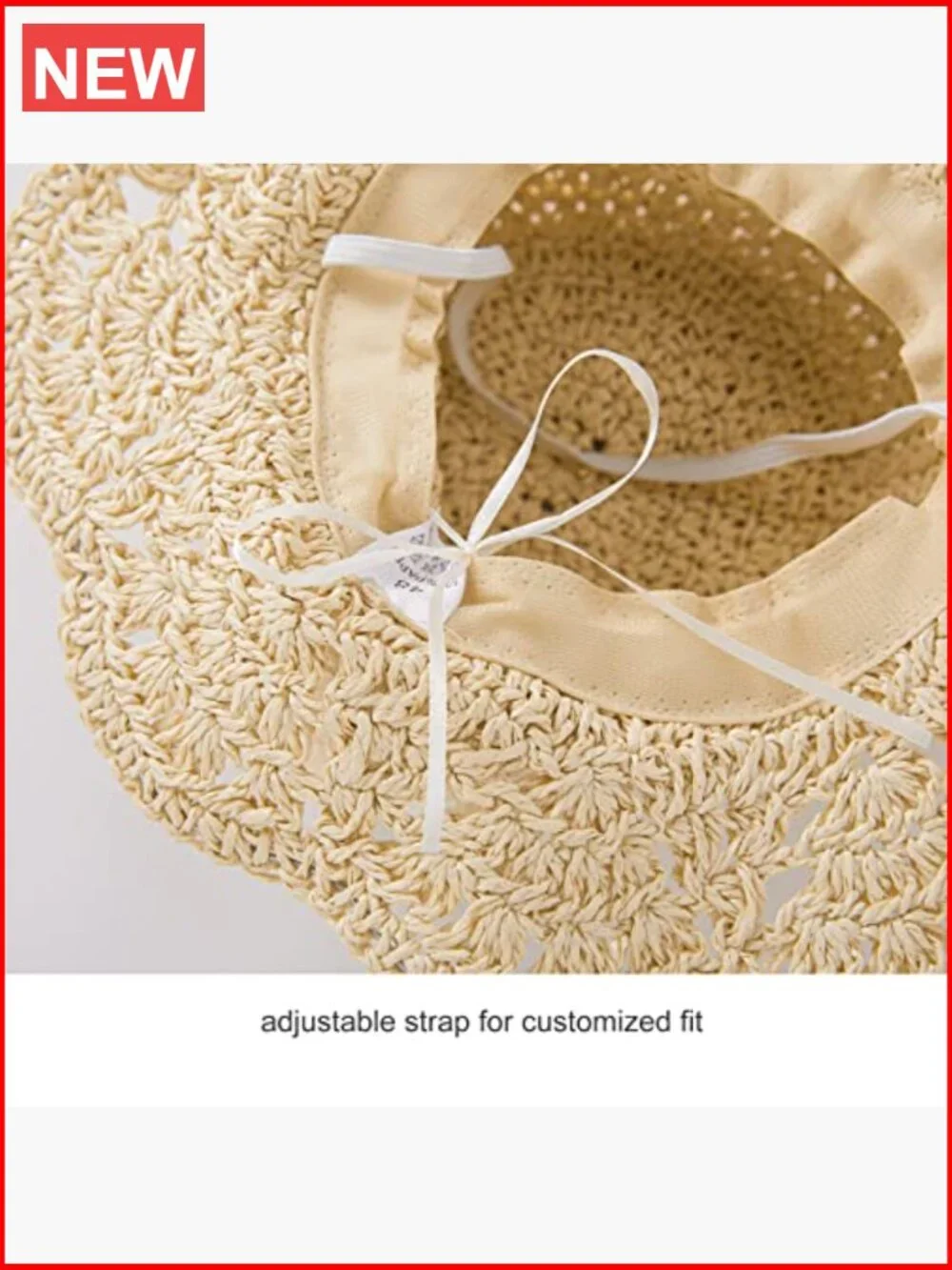 Toddler Girls Straw Sun Hat with Chin Strap for Beach Travel