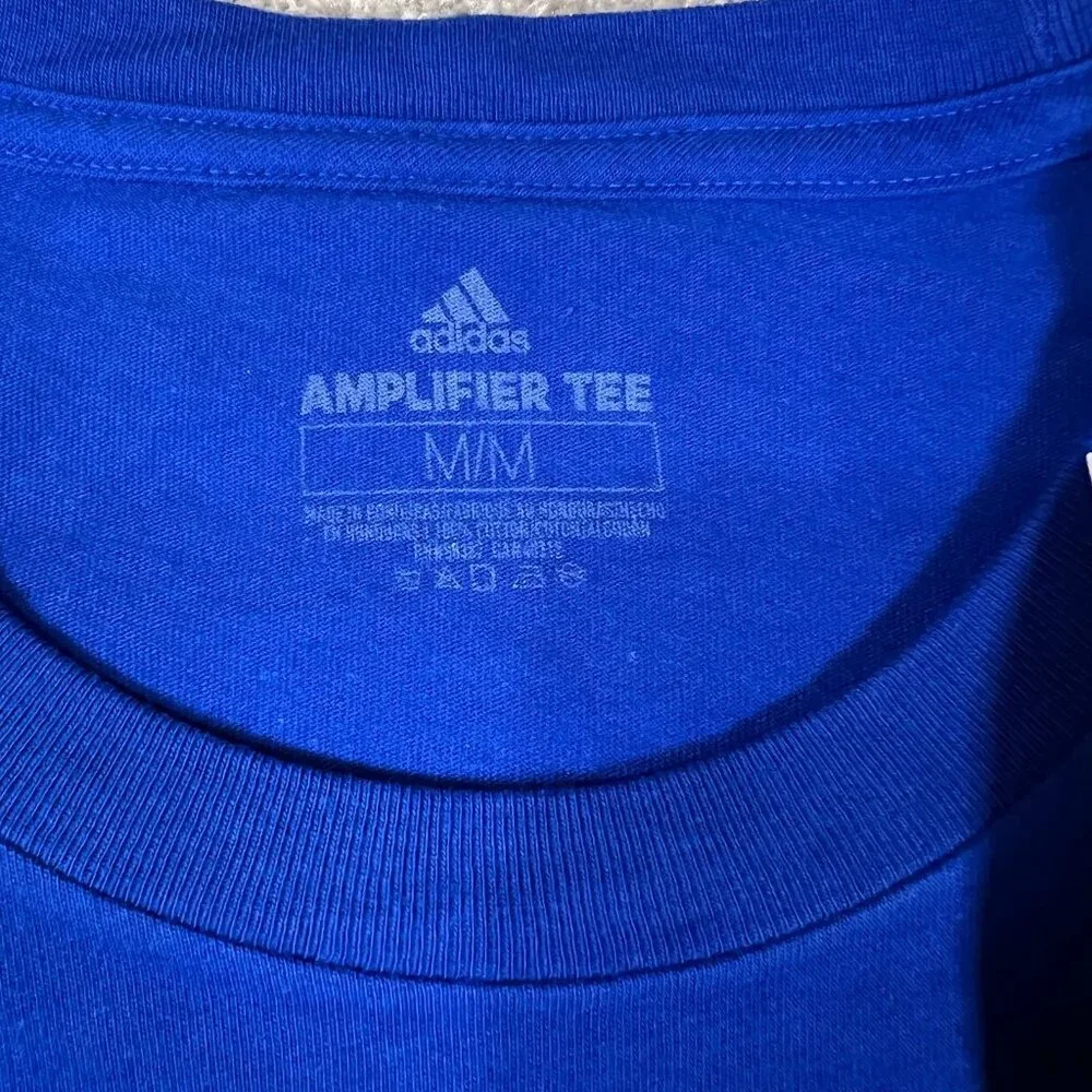 Adidas Mens‎ M Blue Long Sleeve KU Kansas Jayhawks Basketball Amplifier Tee NWT