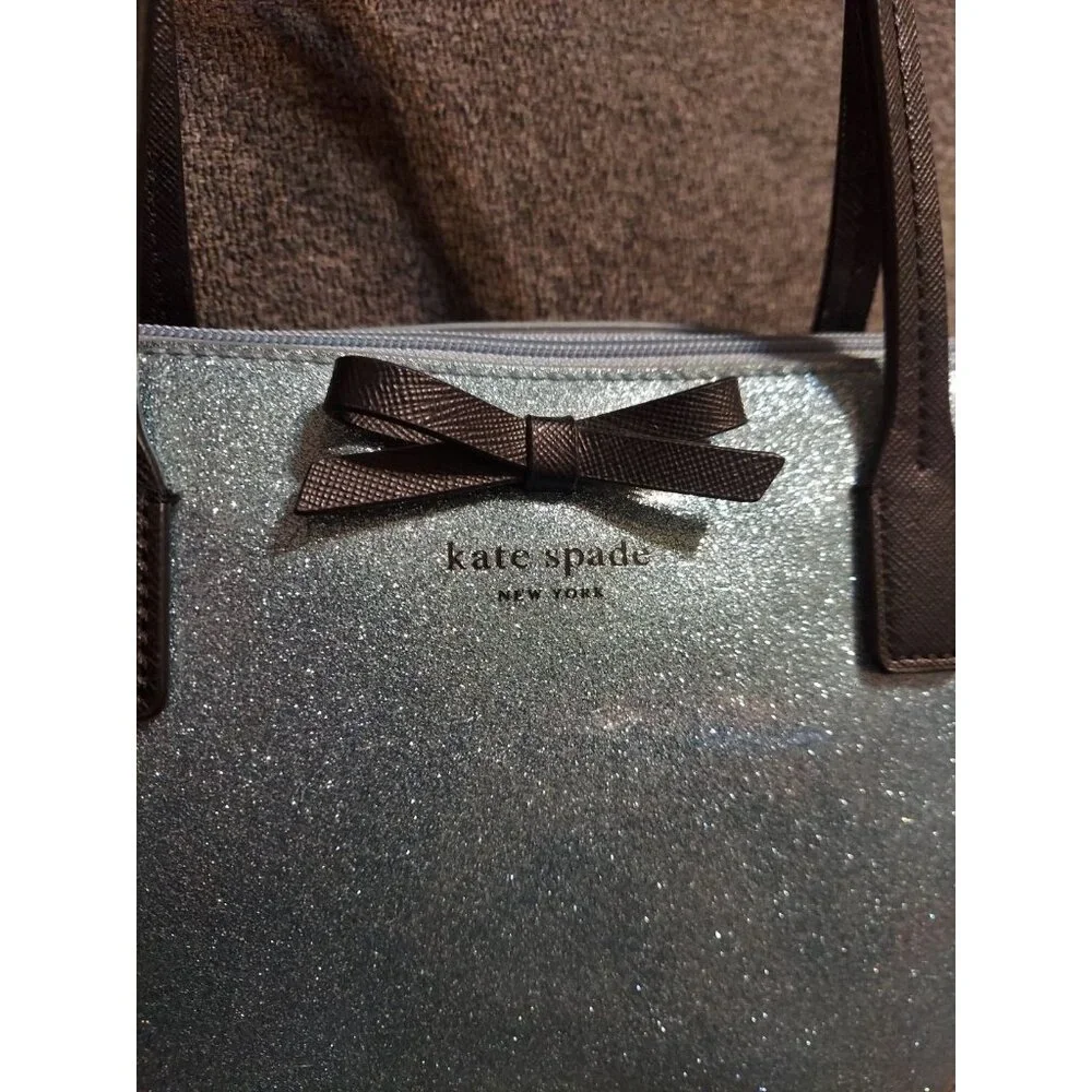 Kate Spade New York Purse Ice Blue Sparkle Glitter-Hand Bag Or Shoulder‎ Bag