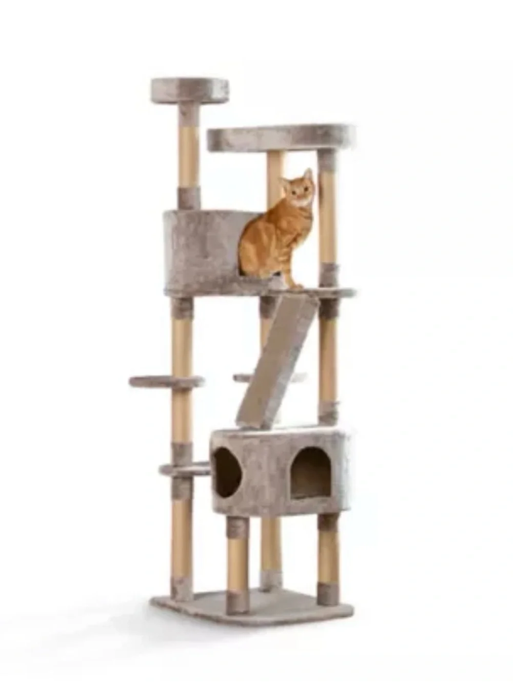 Whisker City 70-in Plush Mansion Multi 5-Level Cat Tree w/ Scratching Posts